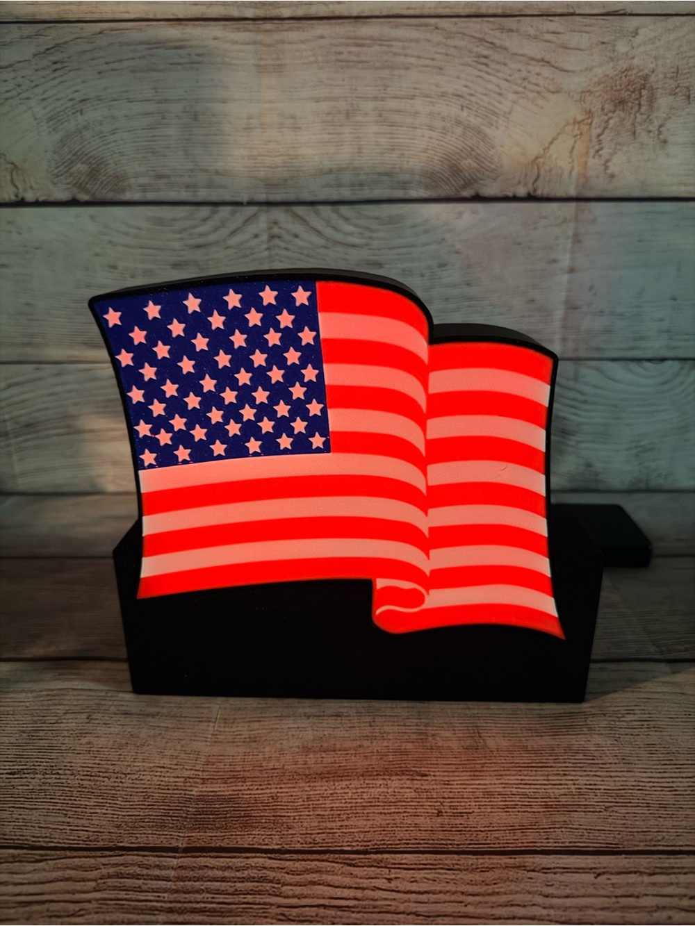 American Flag LED Light Box Multicolor with Remote - Picture 7 of 12